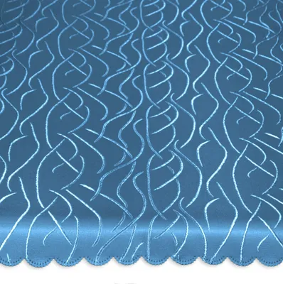Produktbild von Tischdecke rund 135 cm Ø königsblau Struktur damast Streifen bügelfrei fleckenabweisend
