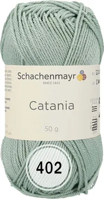 A ball of green yarn with a label.
