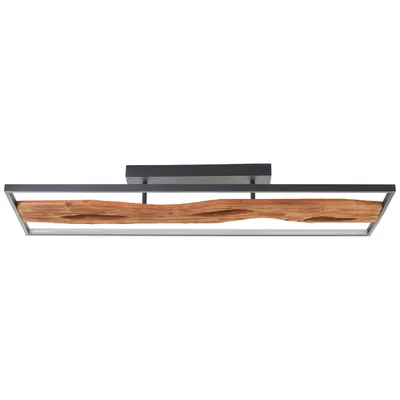 Zdjęcie produktu dla BRILLIANT czarna lampa sufitowa LED CHAUMONT | 3-stopniowy ściemniacz | 100x14x30 cm | 48W 6600 lm 3000 K | metal/drewno/plastik