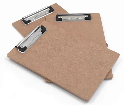 Klembretter aus MDF, A5, Set aus 3 Stück, für Schule und Büro