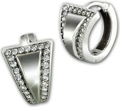Produktbild von SilberDream Ohrringe Dreieck Zirkonia weiß Damen 925 Silber Creolen SDO4333W