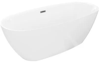 Obrázek produktu pro Mexen Luvo Slim volně stojící vana 170 x 75 cm, bílá, přepad gun gray kartáčovaný - 52801707500-66