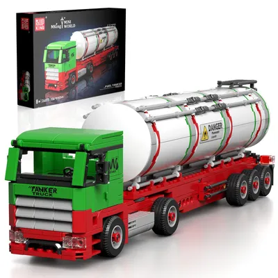 Obrázok produktu pre Mould King 24075 – Nákladné auto s cisternou – stavebnica, hračky, stavebné kocky, model nákladného auta, stavebnica, MOC, kolekcia, darčeky pre tínedžerov a dospelých (556 častí) – stavebnica nákladného auta s cisternou