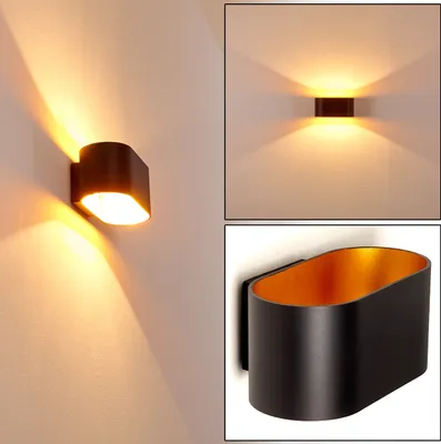 Produktbild von Leuca »Leuca« Wandlampe aus Metall in Schwarz/Gold
