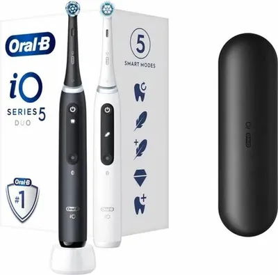 Zdjęcie produktu dla Braun Oral-B iO5 Duo Matt Black/Quite White electric toothbrush