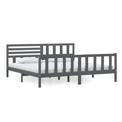 Obrázek produktu pro Rám postele šedý masivní dřevo 200 x 200 cm