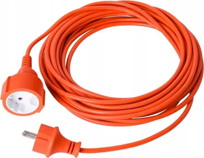 Zdjęcie produktu dla Przedłużacz ogrodowy EcoLight 20 m 2x1 mm² – pomarańczowy, wytrzymały