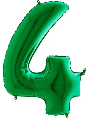 Produktbild von Riesenzahl Folienballon 40"/102cm | Grün Zahl: 4