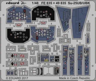 Produktbild von Eduard Accessories Fe835 - 1:48 Su-25Ub/Ubk For Smer - Ätzsatz - Neu