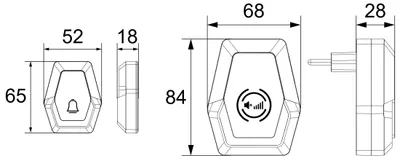 Produktbild von Funk-Klingel-Set Pilota Porta, 39 Melodien, IP55