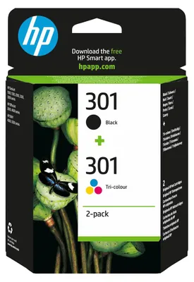 Zdjęcie produktu dla HP 301 - 2 sztuki - czarny, kolorowy (cyjan, magenta, żółty)