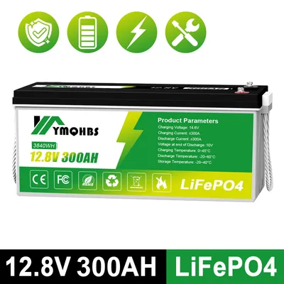 Produktbild von Solarbatterie 12V 300AH 3840WH LiFePO4 Batterie Solar Akku Versorgungsbatterie stromspeicher photovoltaik BMS für Solaranlage Camping Wohnmobil Boot