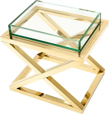 Produktbild von Casa Padrino Luxus Beistelltisch / Wohnzimmertisch Gold 61 x 48 x H. 58,5 cm - Hotel Möbel