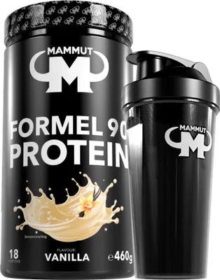Produktbild von Mammut Nutrition - Formel 90 Protein 460 g Dose - 18 Portionen Eiweiß + GRATIS Protein Shaker, Geschmack: Vanilla