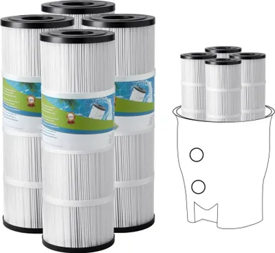 Obrázok produktu pre 4-pack bazénová filtračná vložka 7,4 m² - Náhradný filter pre Pentair CCP320 - Vysokokvalitné bazénové príslušenstvo