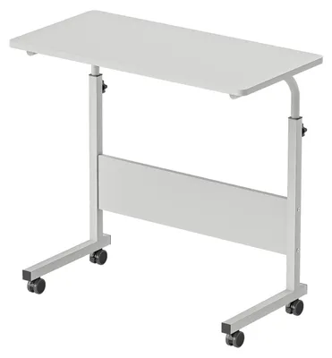 Laptoptisch höhenverstellbar auf Rollen 80x40 cm weiß