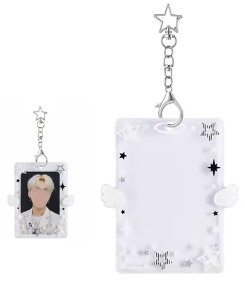 Image de Porte-photo, porte-clés avec porte-photo, joli porte-photo en acrylique, porte-clés transparent avec porte-photo de 10 cm