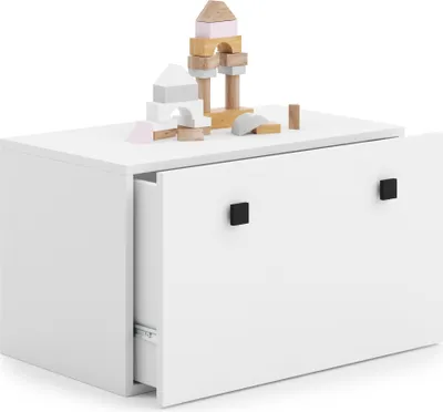 Obrázek produktu pro raumhirsch, hračka, úložný box INGA, černá kostka, úložná krabice se zásuvkou, komoda pro dětský pokoj, bílá