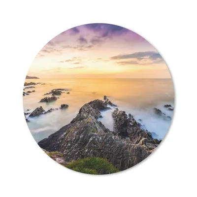 Produktbild von MuchoWow® Mauspad Mousepad Sonnenuntergang - Horizont - Wasser - Landschaft - Blau 30x30 cm - Mousepads - Maus Mat - Pad - Mausunterlage - Tischunterlage - Schreibtischmatten
