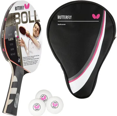 Produktbild von Butterfly 1x Timo Boll Platin 85025 Tischtennisschläger + Tischtennishülle Drive Case + 3 x 3*** 40+ Tischtennisbälle