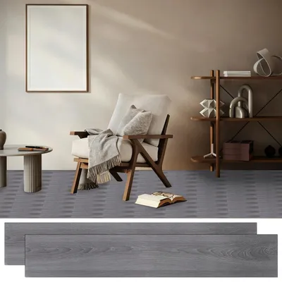 40er-Pack Holzoptik Vinylplanken, PVC, 90x15 cm, Grau