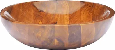 A wooden bowl on a white background.