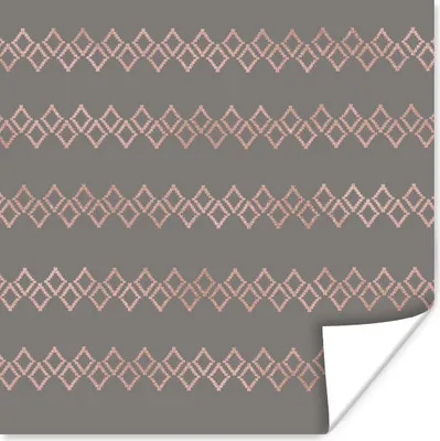 Produktbild von MuchoWow® Poster Muster - Rosa - Luxus 50x50 cm - Wohnzimmerdekoration