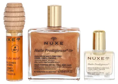 Produktbild von Huile Prodigieuse 50 ml/Huile Prodigieuse 10 ml/Reve De Miel Lip Honey 10 ml Nuxe The Infinite Glow Geschenkset