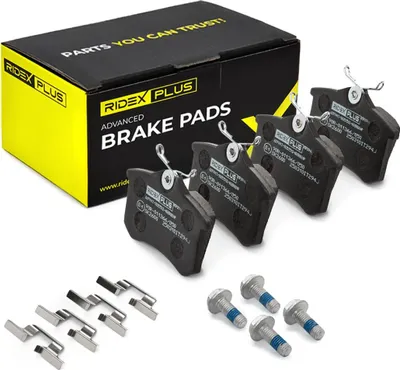 Produktbild von RIDEX PLUS 402B0024P Bremsbeläge Satz Hinten Bremsklötze für VW Golf IV Schrägheck (1J1) POLO (9N) Golf IV Variant (1J5) für AUDI A4 Avant (8ED, B7)
