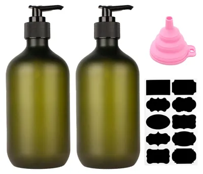 Produktbild von x 500-ml-Seifenspender, nachfüllbare Shampooflaschen, Spülmittelspender, leere Pumpflaschen für Duschgel, Lotionen und Shampoos in Küche und Bad, mit Trichter und Etiketten