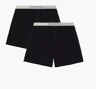 Imagen del producto de Pantalones cortos tipo bóxer Atlantic, de modal, color negro, para mayor comodidad en el día a día, talla XXL