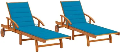 Produktbild von Maison Exclusive - Sonnenliegen 2 Stk. mit Auflagen Massivholz Akazie