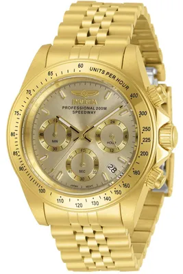 Obrázek produktu pro Invicta Speedway 30997 Pánské Hodinky - Quartz Hnutí - Nerezová Ocel se Zlatým Ciferníkem - 39 mm