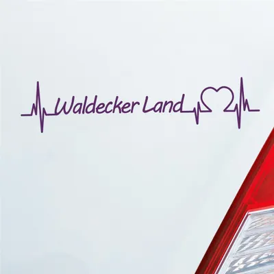 Produktbild von Auto Aufkleber Waldecker Land Puls Herzschlag mit Ferien Region Motiv 19x4 cm Lila Sticker Heckscheibenaufkleber