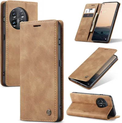 Obrázek produktu pro OnePlus 11 Pouzdro, RetroPolyuretanKožené Pouzdro s Funkcí Stojánku pro OnePlus 11 Hnědý