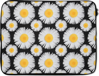 Produktbild von MuchoWow® Laptop Hülle 15 Zoll Muster - Gänseblümchen - Blumen - Mädchen - Kinder - Kinder Laptoptasche - Laptoptasche - Sleeve - Rundum-Schutz