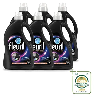 Produktbild von 6 x Fleuril Renew Schwarz Flüssigwaschmittel für dunkle Wäsche - Vorratspackung - 6 Stücke