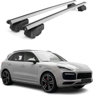 Obrázok produktu pre Priečne strešné nosiče pre Porsche Cayenne 2018–2023, hliník, sivá, ABE