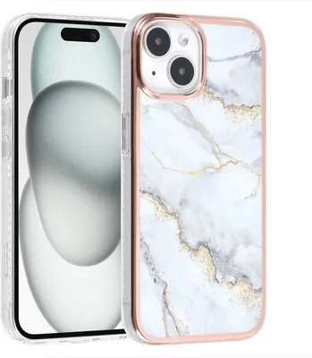 Produktbild von UNIQ Accessory iPhone 15 TPU Back Cover - Marble White