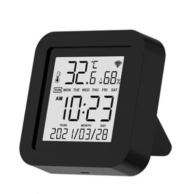 Produktbild von WiFi Thermometer Hygrometer,Intelligent Hygrometer Kompatibel,mit Alexa,Zeit Datum Wochenanzeige, APP-Steuerung