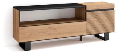 TV-Lowboard 150x57x35 cm, Eichenoptik, für TVs bis 65 Zoll