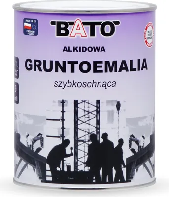 Zdjęcie produktu dla Farba alkidowa do metalu BATO biała szybkoschnąca 0,8L