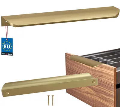 Produktbild von KOTARBAU® Möbelgriff Schrankgriffe 212 mm Gold Matt ZnAl Hinterschraubgriffe Kantengriff Schubladengriffe Küche Modern