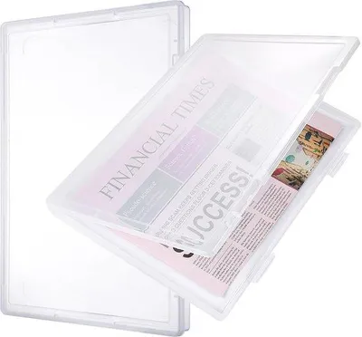 Produktbild von Famanu Archivbox A4 - 2 Stück, stapelbar, transparent, mit Deckel