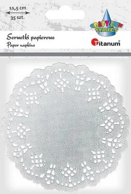 Obrázek produktu pro Kulaté papírové ubrousky 11,5 cm stříbrné 35 ks.
