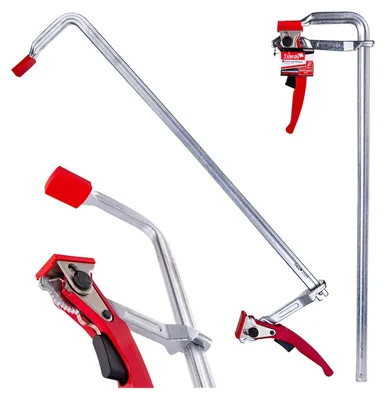 Immagine prodotto di Morsetto a cricchetto multiuso per impieghi gravosi F, clip di fissaggio per lavorazione del legno, accessorio per falegname, 600x120 mm