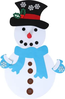 Produktbild von Kinder Geschenke DIY Filz Schneemann Abnehmbare Xmas Ornament Wand hängende Spiele für Weihnachten DekorationenBlue Schal