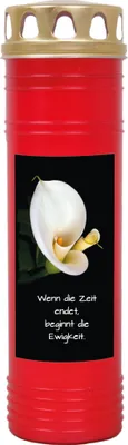 Produktbild von Grabkerze Rot, Brenndauer: 170 Stunden ( 7 Tage ), Motiv: Calla