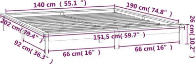 Zdjęcie produktu dla VidaXL 820655, Czarny, 151,5 cm, 2,02 m, 26 cm, 1400 x 1900 mm, 1 szt.