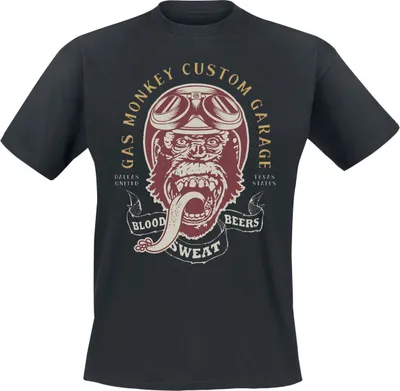 Produktbild von Gas Monkey Garage T-Shirt Herren Vintage Monkey schwarz S
